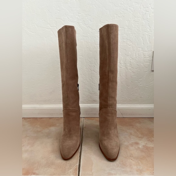 Vince Camuto | Shoes | Vince Camuto Taupe Suede Kneehi Bootssz 9 | Poshmark